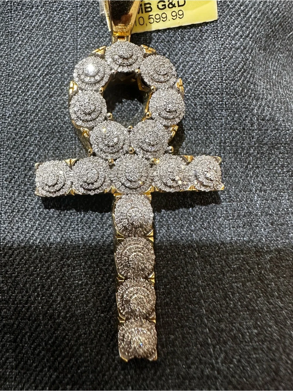 10KT Gold Diamond Pendant - Gold and White